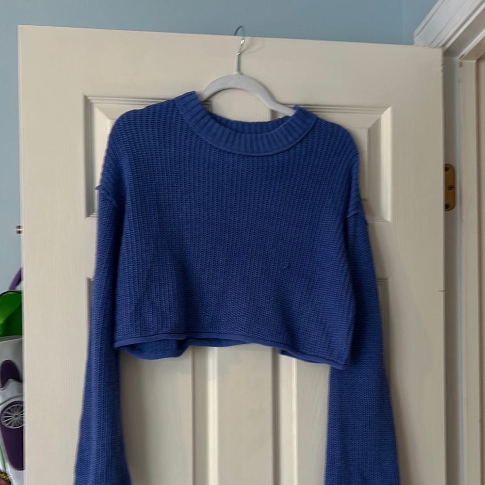 Blue Cropped Sweater